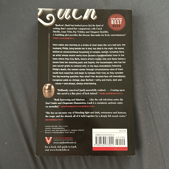 Luck by Joan Barfoot, a dark witty novel about life love death and happiness - Picture 3 of 8